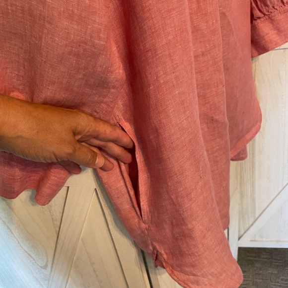 Soft red linen shirt - Picture 5 of 5